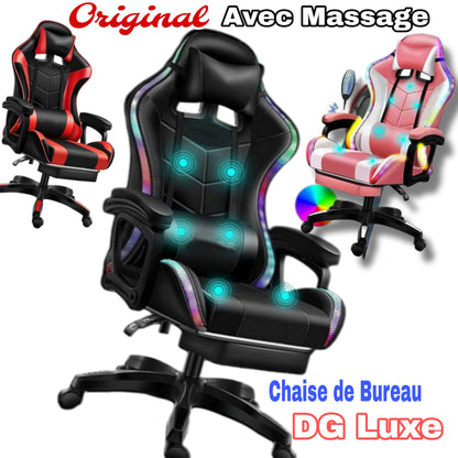 CHAISE DG LUXE AVEC MASSAGE, LUMIERE LED ET BLEUTOOTH